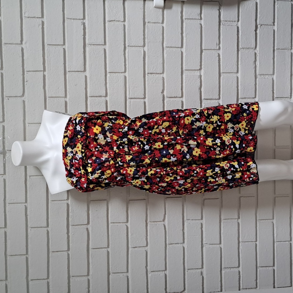 Susie Rose Multicolor Ruffle Lined Strapless Sun Dress Size XL Junior